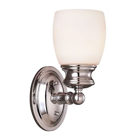 Illumine 1 Light Polished Chrome Sconce With Frosted Opal Glass Cli Sh202849950 The Home Depot