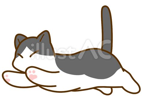 ジャンプぶち猫イラスト No 22772584／無料イラスト フリー素材なら「イラストac」