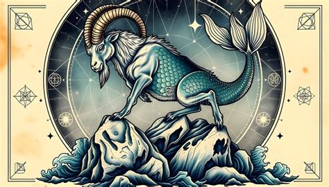 Capricorn Zodiac Sign: Celestial Sea Goat Stock Illustration