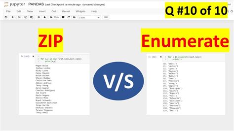 Zip Vs Enumerate In Python Python Interview Questions For Data