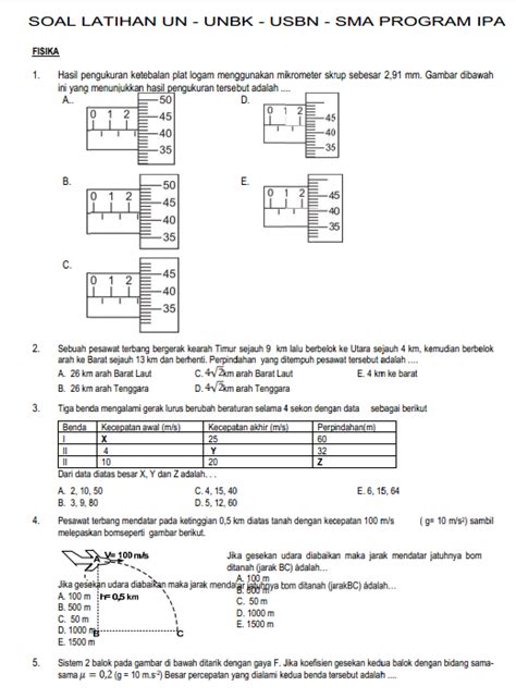 10 Contoh Soal Pengukuran Dan Pembahasan Materi Un Fisika Materi Soal