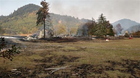 Wildfire Burning Along Row River Road Near Dorena Lake