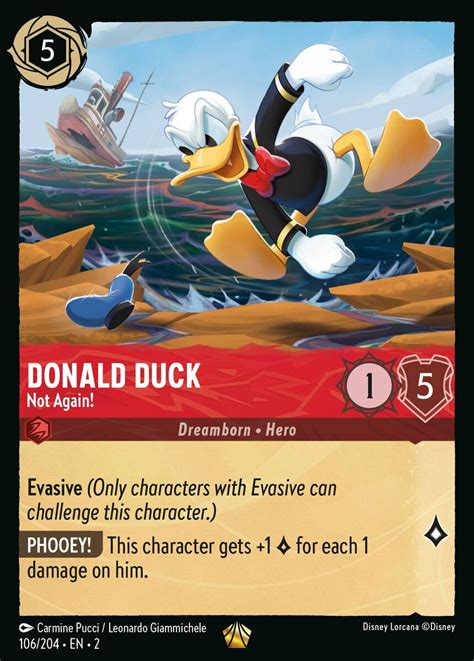 Donald Duck Not Again 106 204 Disney Lorcana Card Details Review