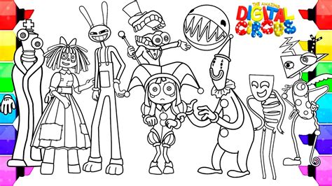 The Amazing Digital Circus New Coloring Pages Coloring All Characters From Digital Circus