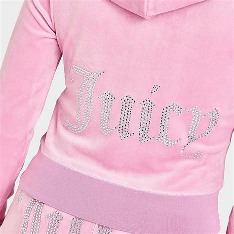 Women S Juicy Couture Og Big Bling Velour Zip Up Hoodie Finish Line