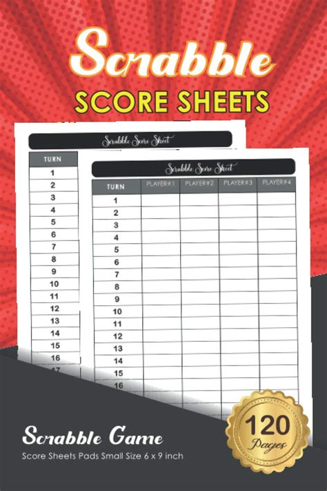 Scrabble Score Sheets Pages Small Size X Inch Game Record