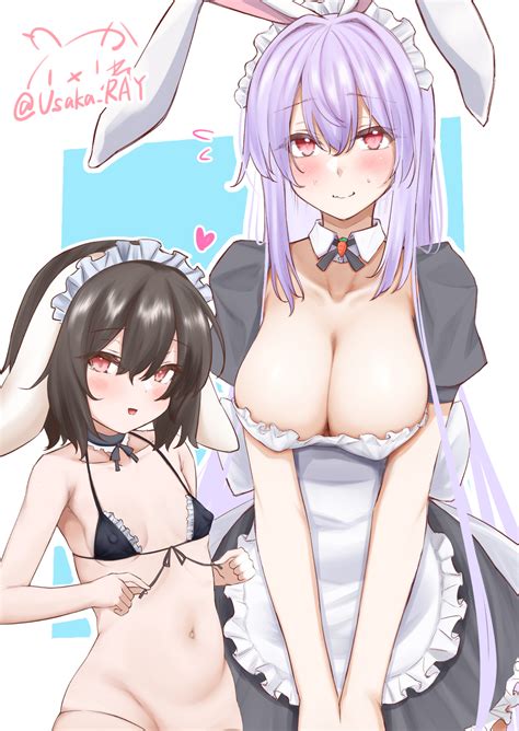 Reisen Udongein Inaba And Inaba Tewi Touhou Drawn By Usaka Ray Danbooru