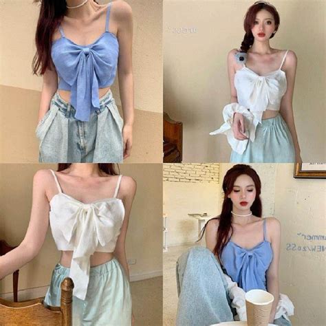 Oneroad Womens Fashion Solid Color Camisole Summer Sexy V Neck Bowknot