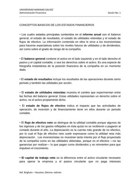 PDF CONCEPTOS BASICOS DE LOS ESTADOS FINANCIEROS UNIVERSIDAD