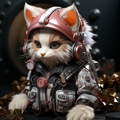 Premium AI Image | cute mechanic cat