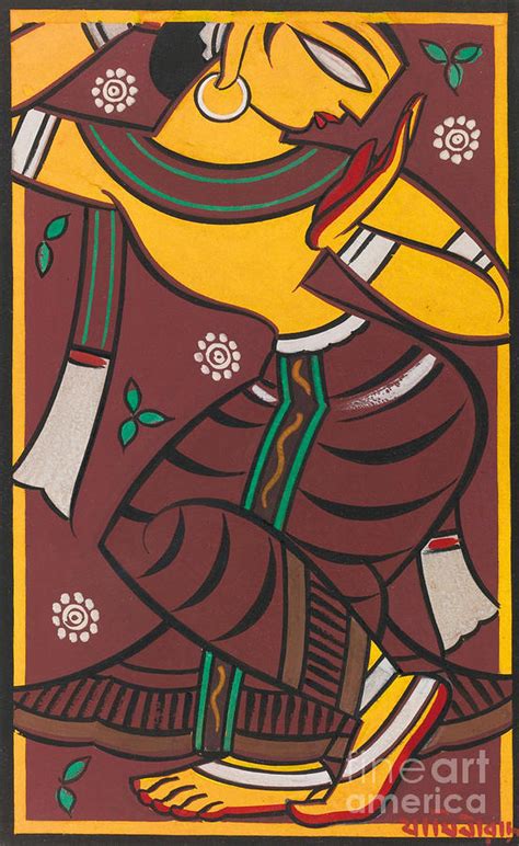 Untitled Dancing Gopi Painting By Jamini Roy Fine Art America