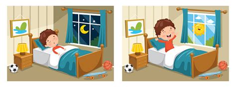 Ilustrasi Vektor Tentang Anak Tidur Dan Bangun Ilustrasi Stok Unduh