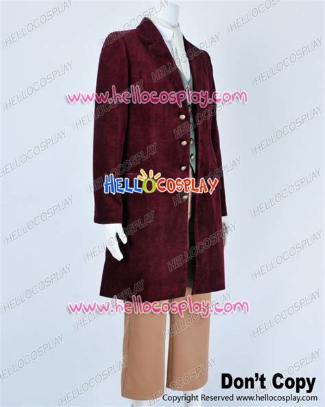 The Hobbit Cosplay Bilbo Baggins Costume Dark Red Suit