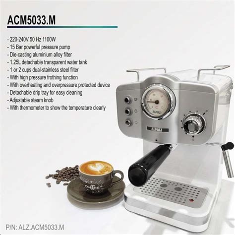 Jual ALAT KOPI ALMAZ ACM5033 METALIC WHITE MESIN KOPI ESPRESSO NAKED