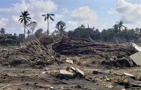 Tsunami Arrasa Arquip Lago De Tonga Na Oceania Mundo