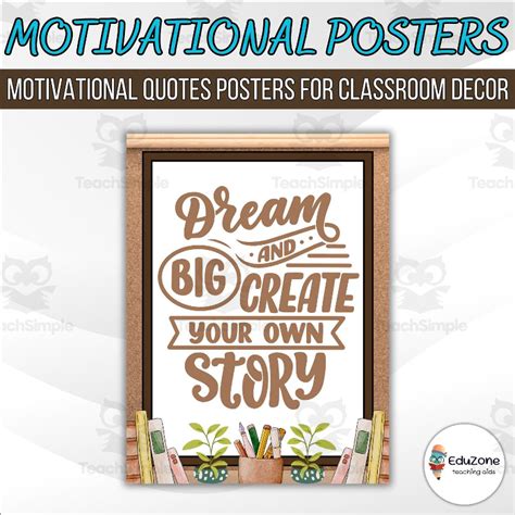 Inspiring classroom quote poster to motivate students | Decor by Teach Simple