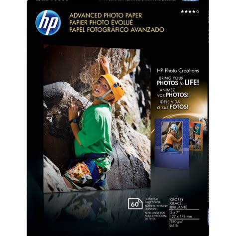 Hp Advanced Photo Paper Glossy 5x7 60 Sheets Q8690a