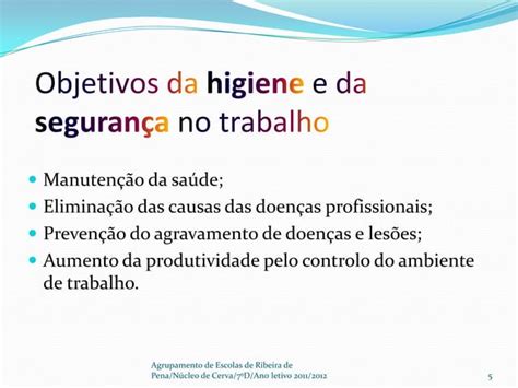 Higiene E Segurança No Trabalho Ppt