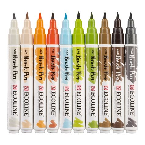 Ecoline Brush Pen Set Of Architect Colors Walmart