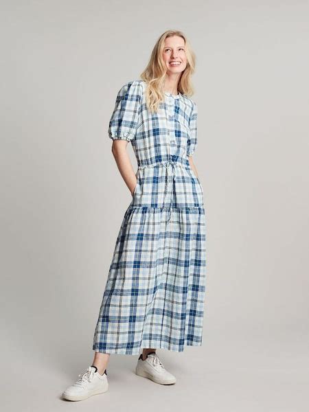 Joules Blue Amalie Check Dress M92826 £18