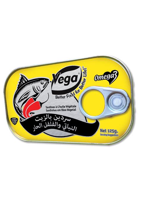 Sardines In Vegetable Oil With Chilli 125g Yellow Tin Vega Foods