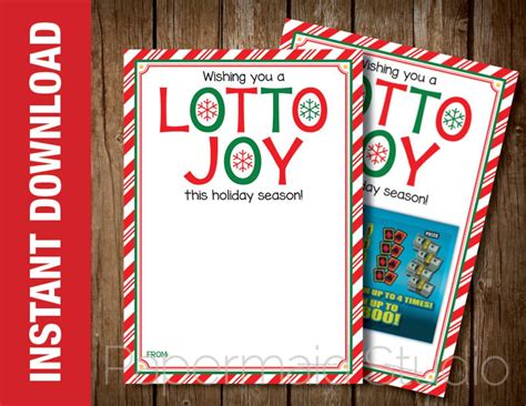 Printable Lottery Ticket Christmas Card Teacher Christmas | Etsy