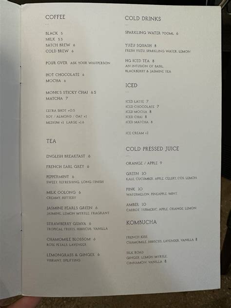 Menu At Higher Ground Cafe Melbourne