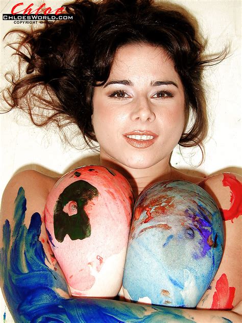 French Milf Chloe Vevrier Covering Huge Boobs And Ass With Body Paint