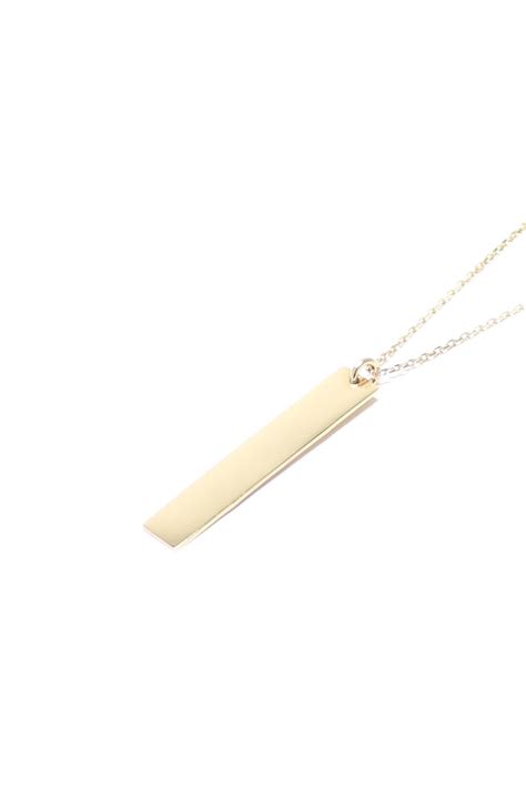 14k Solid Gold Rectangle Bar Necklace 585k Personalized Bar Etsy