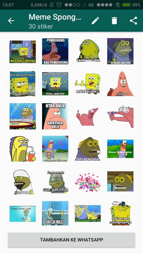 42 Meme Spongebob Lucu Stiker Patrick Wa