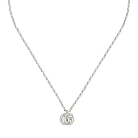 Gucci Gg Marmont Silver Necklace Ybb