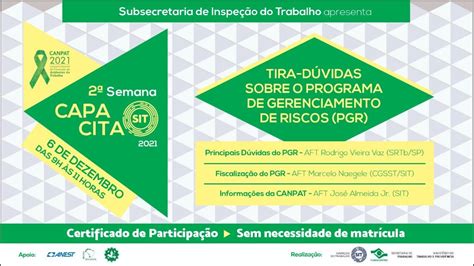 2ª Semana Capacita SIT 2021 6 de dezembro 9h YouTube