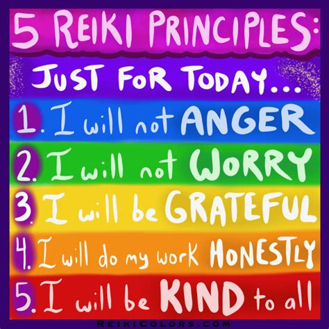 Reiki Principles 5 Inspirations For Life Reiki Colors