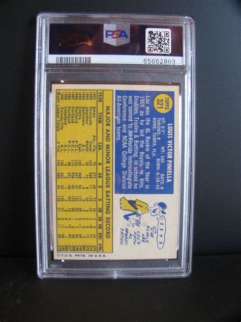 1970 Topps Lou Piniella 321 PSA 8 All Star Rookie Future HOF PSA