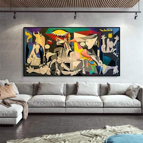 Cqzk Guernica Picasso Clásico Pinturas Grabados sobre Lienzo Pared Arte