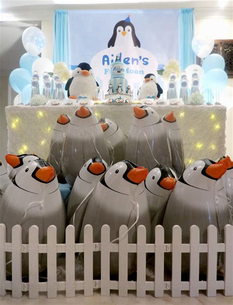 Full Moon Penguin Theme Baby Shower Party Ideas Photo 1 Of 12