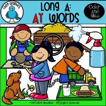 Long A Ay Words Clip Art Set Chirp Graphics By Chirp Graphics