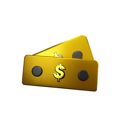 3d Icon Paper Dollar Money Gold Bills 28029051 Png