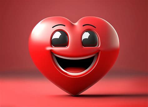 Premium Ai Image Smile Red Heart On Red Background World Smile Day