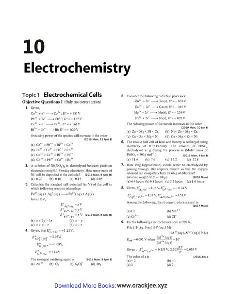 Solution Electrochemistry Studypool