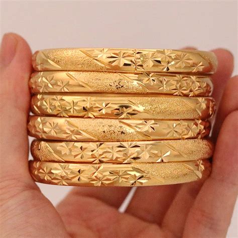 Bracelets en or de dubaï pour femmes et hommes 8MM 6 pièces lot