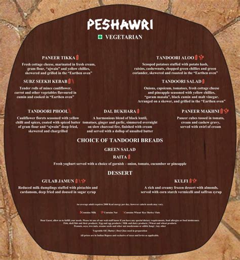 Peshawri Menu Menu For Peshawri Itc Maratha Mumbai Mumbai