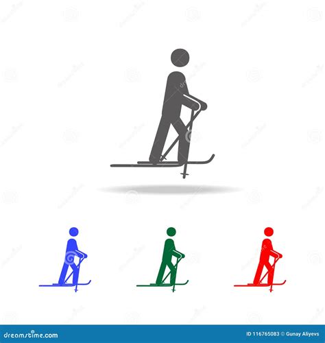 Skiing Icon Elements Of Winter In Multi Colored Icons Premium Quality