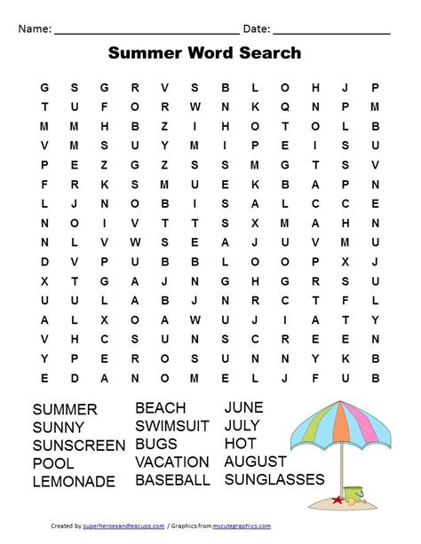 2Nd Grade Word Search Free Printable