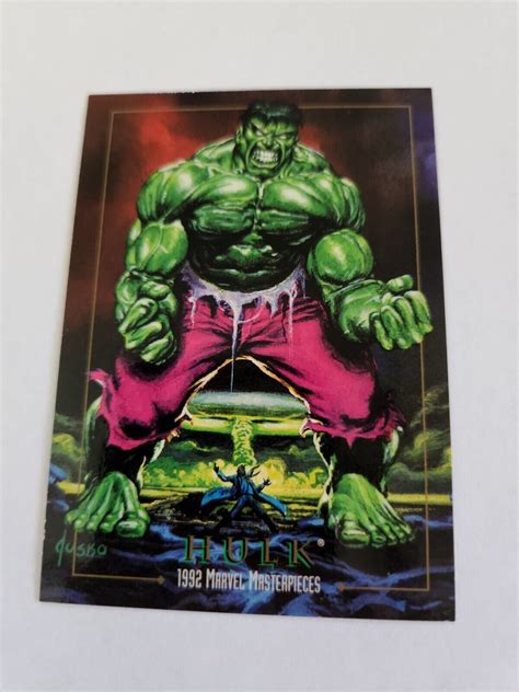 Marvel Masterpieces” 1992 Promo Card Incredible Hulk Art By Joe Jusko