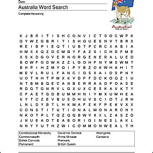 Australien Wordsearch Kreuzworträtsel und mehr Stuckismus de