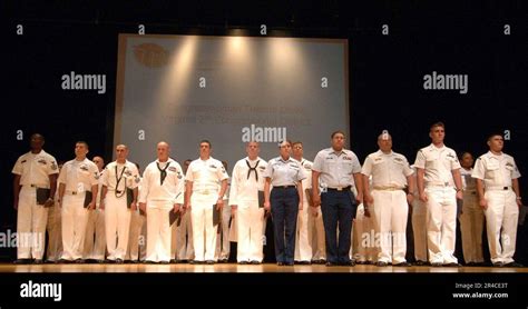 US Navy Sailors Marines And Coast Guard Personnel Stand At Attention