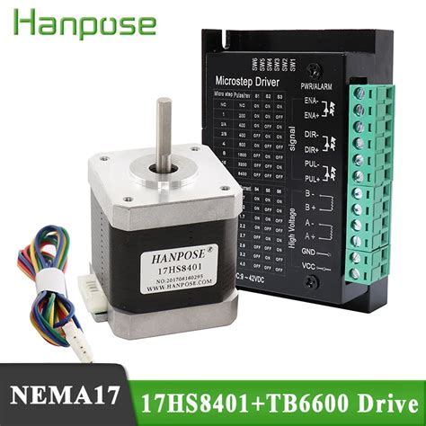 Free Shipping 4 Lead 17hs8401 2 Phase Nema17 Stepper Motor With Drive