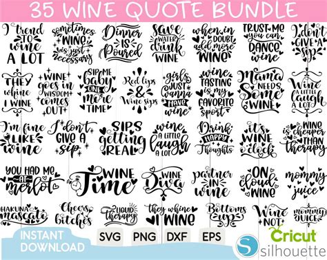 35 Big Wine Quotes Svg Bundle Wine Svg Food Svg Drink Svg - Etsy