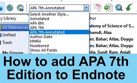 How To Add Apa 7th Edition To Endnote Adnan Technology